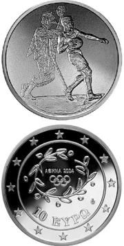 Olympische Zomerspelen Handbal 10 euro Griekenland 2004 Proof